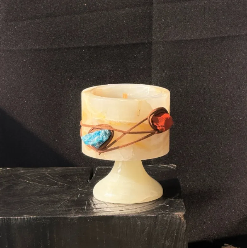 Vintage Collectible Marbles - Nordic Amber Jade Candle Holder Cup