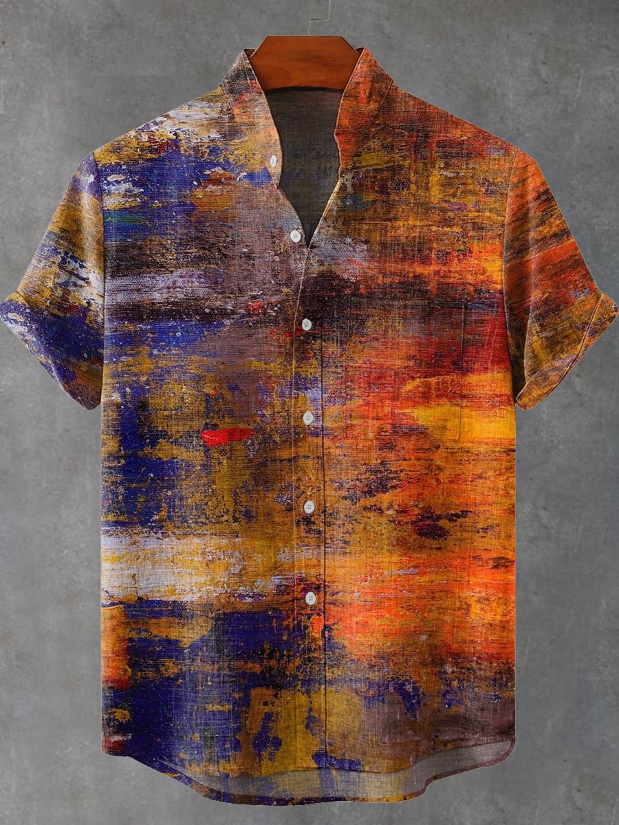 Vintage Collectible Shop - Vintage Fish Pattern Men's Art Shirt