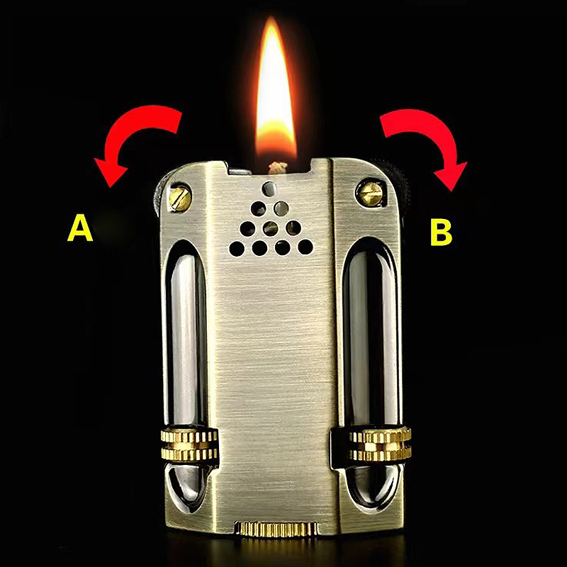 Vintage Collectible Lighters - Vintage Zinc Alloy Dual Flint Wheel