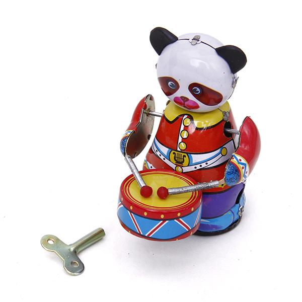 Vintage Toys Collection - Wind Up Clockwork Panda Drummer Toy
