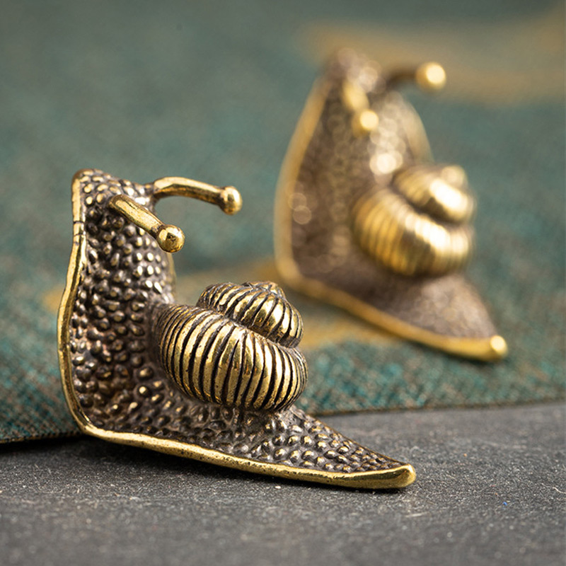Vintage Collectible Furniture - Vintage Pure Copper Brass Snail Ornament,