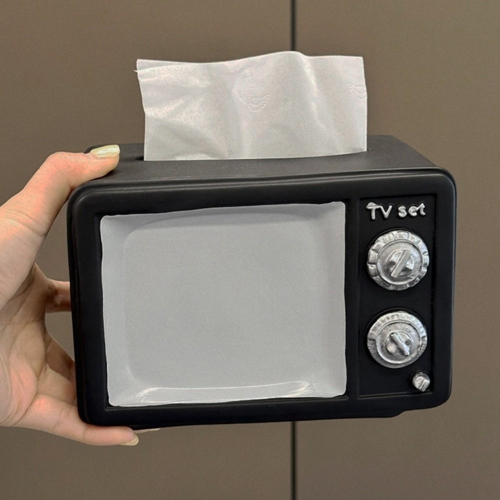 Vintage Collectible Ornaments - Anti Drop Vintage TV Tissue Box