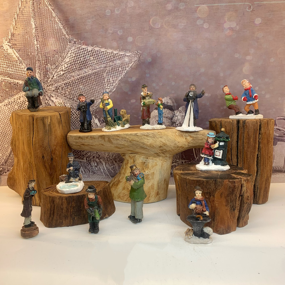 Vintage Collectible Ornaments - Vintage Victorian Winter Town Mini Resin