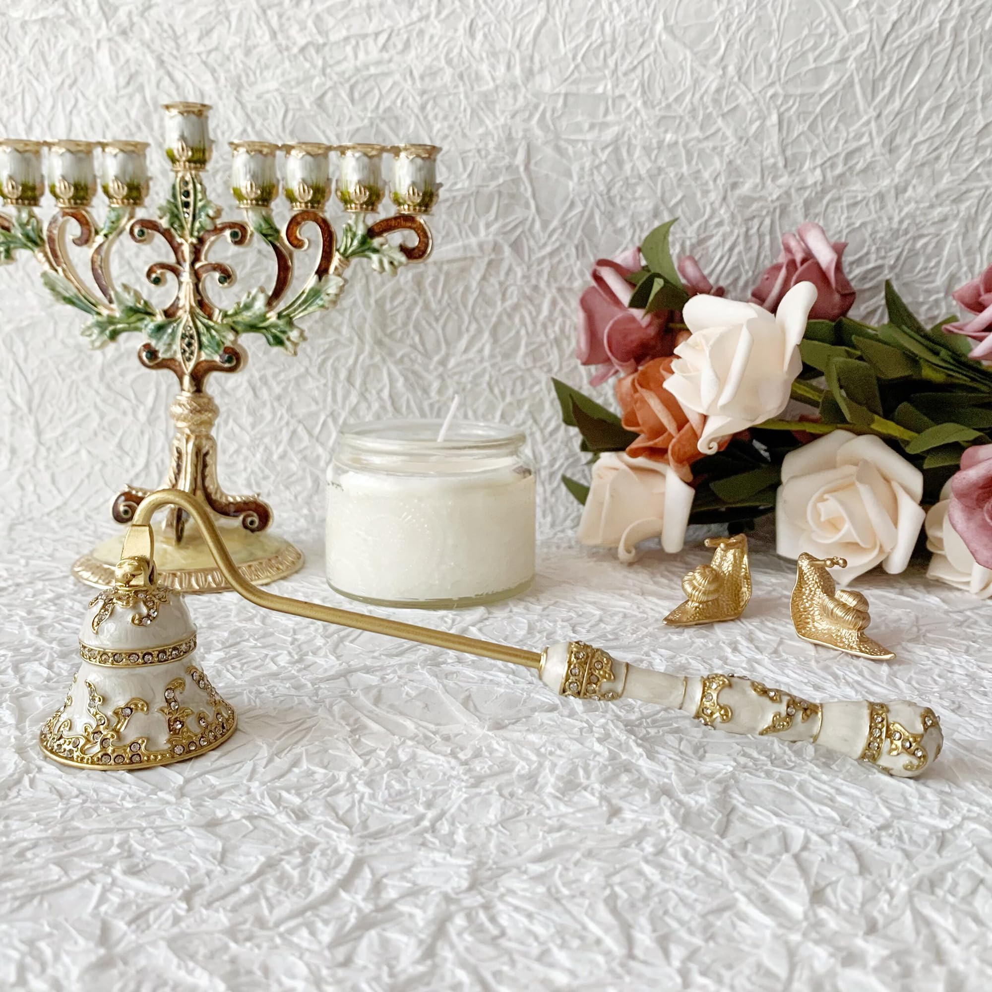 Collectible Collection - Luxury Menorah Candle Snuffer Bell Enamel