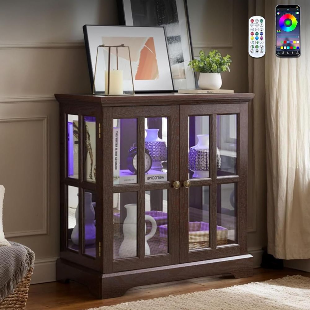 Collectible Collection - 32 High LED-Lit Curio Cabinet with