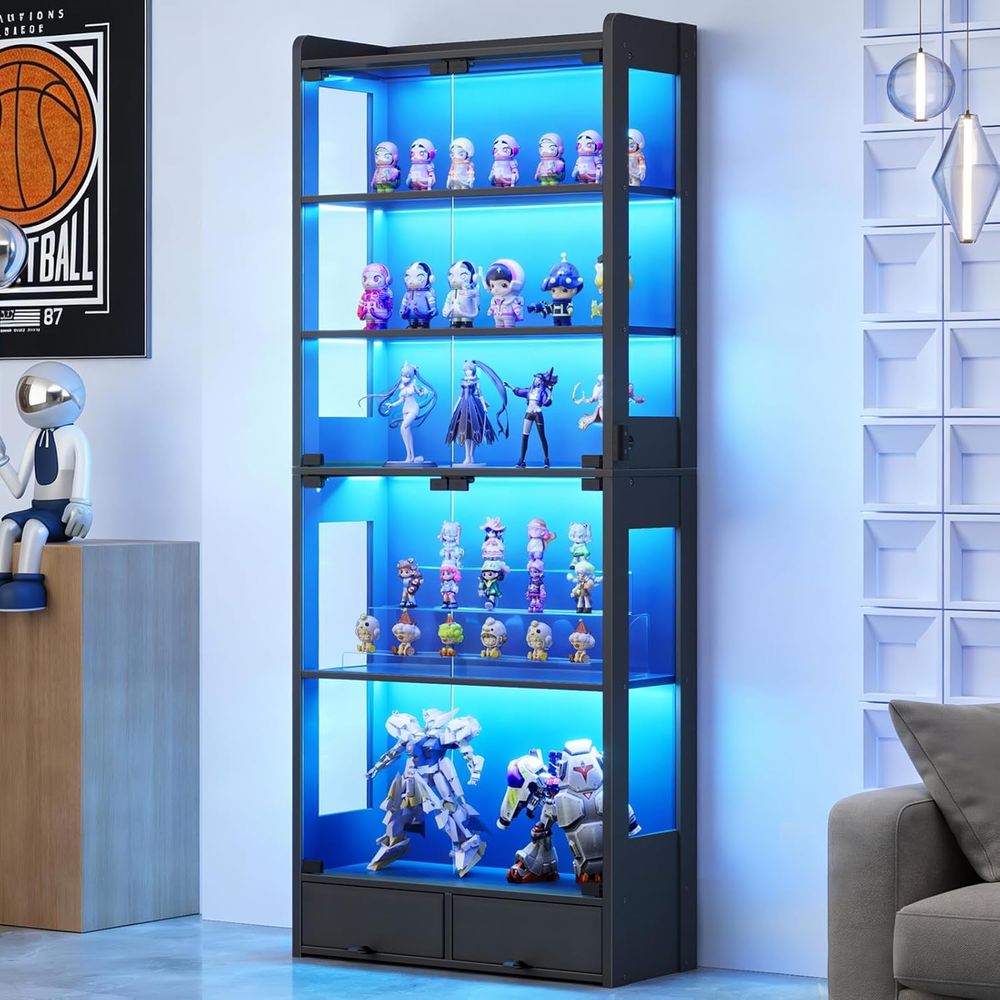 Collectible Collection - 69 Tall Black LED Lighted 5-Tier