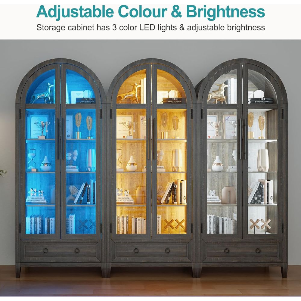 73 Arched Glass Display Cabine - Collectible Collection 评论和价格