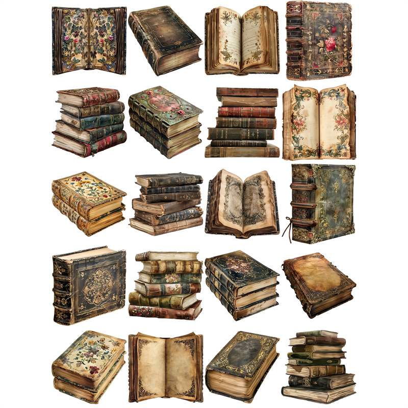 20Pcs/Pack Vintage Books Stick - Vintage Collectible Books 评论和价格