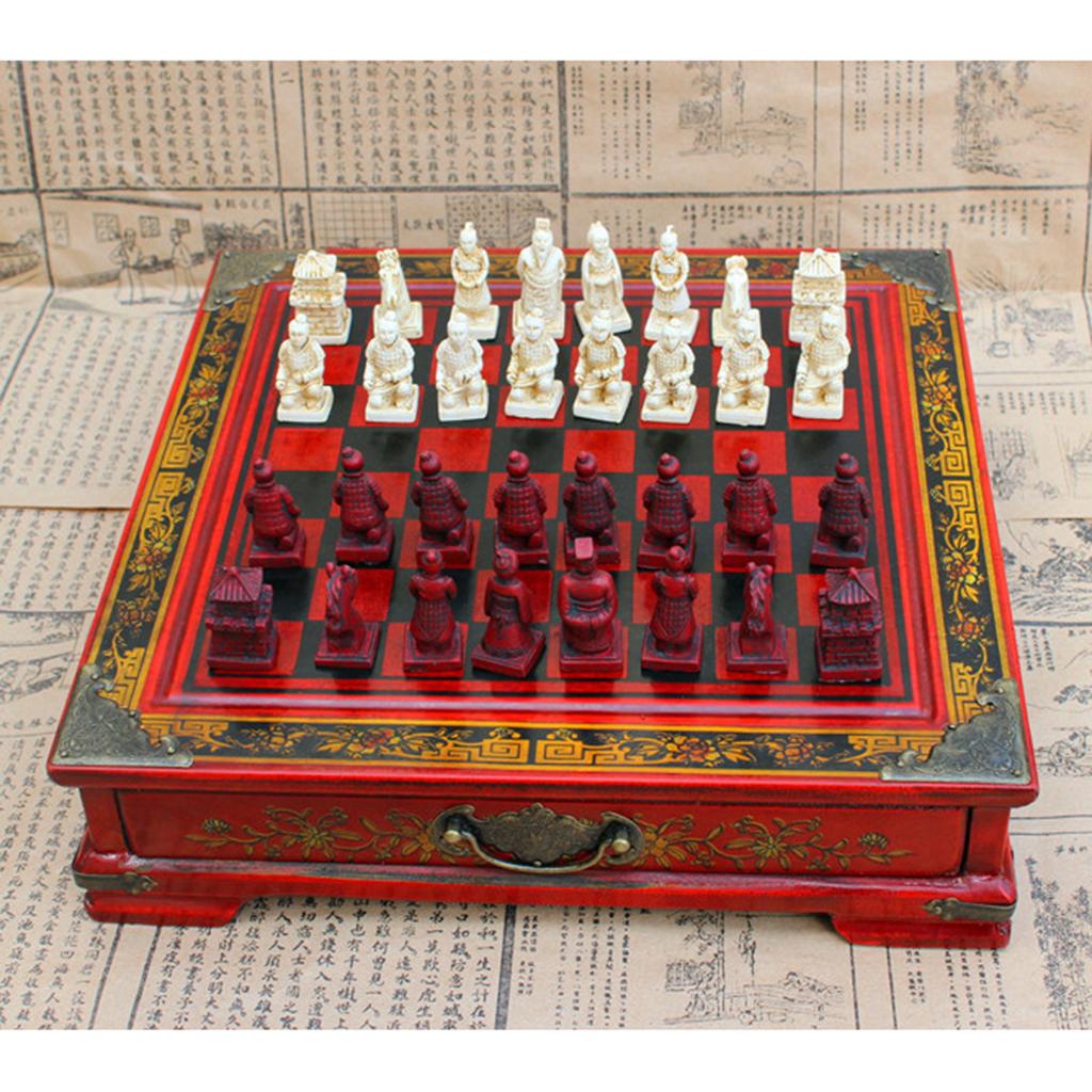 Chinese Chess Set Resin Antiqu - Vintage Collectible Board Games 评论和价格