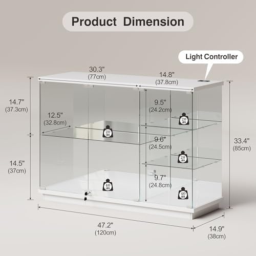 RGB Glass Display Cabinet with - Collectible Collection 评论和价格