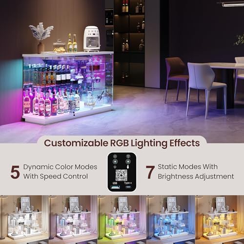 RGB Glass Display Cabinet with - Collectible Collection 评论和价格