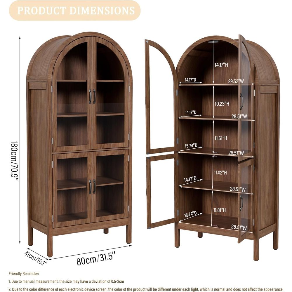 70.9 Tall Walnut Acrylic Glass - Collectible Collection 评论和价格
