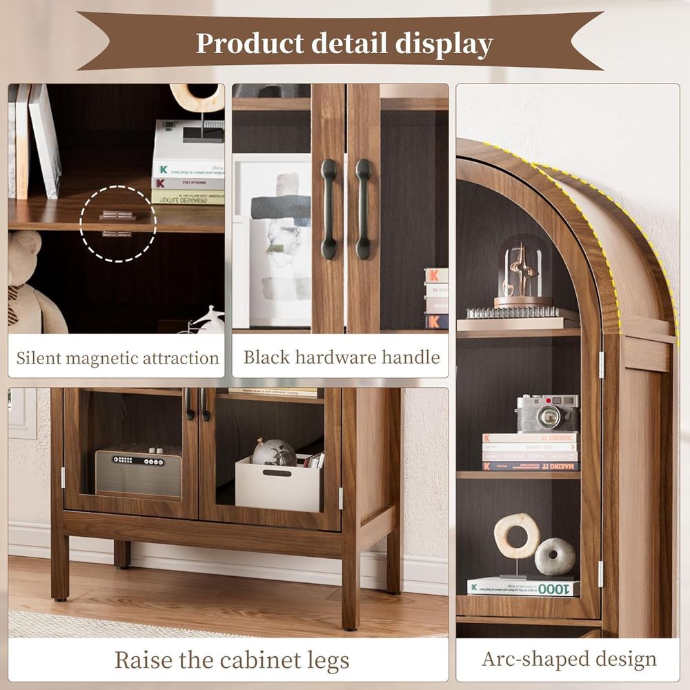 70.9 Tall Walnut Acrylic Glass - Collectible Collection 评论和价格