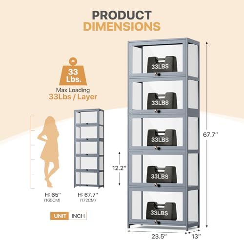 Display Cabinet, 5-Tier Displa - Collectible Collection 评论和价格