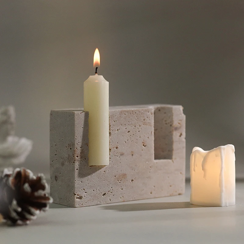 2 Holes Marble Taper Candle Ho - Vintage Collectible Marbles 评论和价格