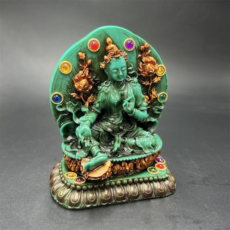 Tibetan Vintage Green Tara Sta - Vintage Collectible Ornaments 评论和价格