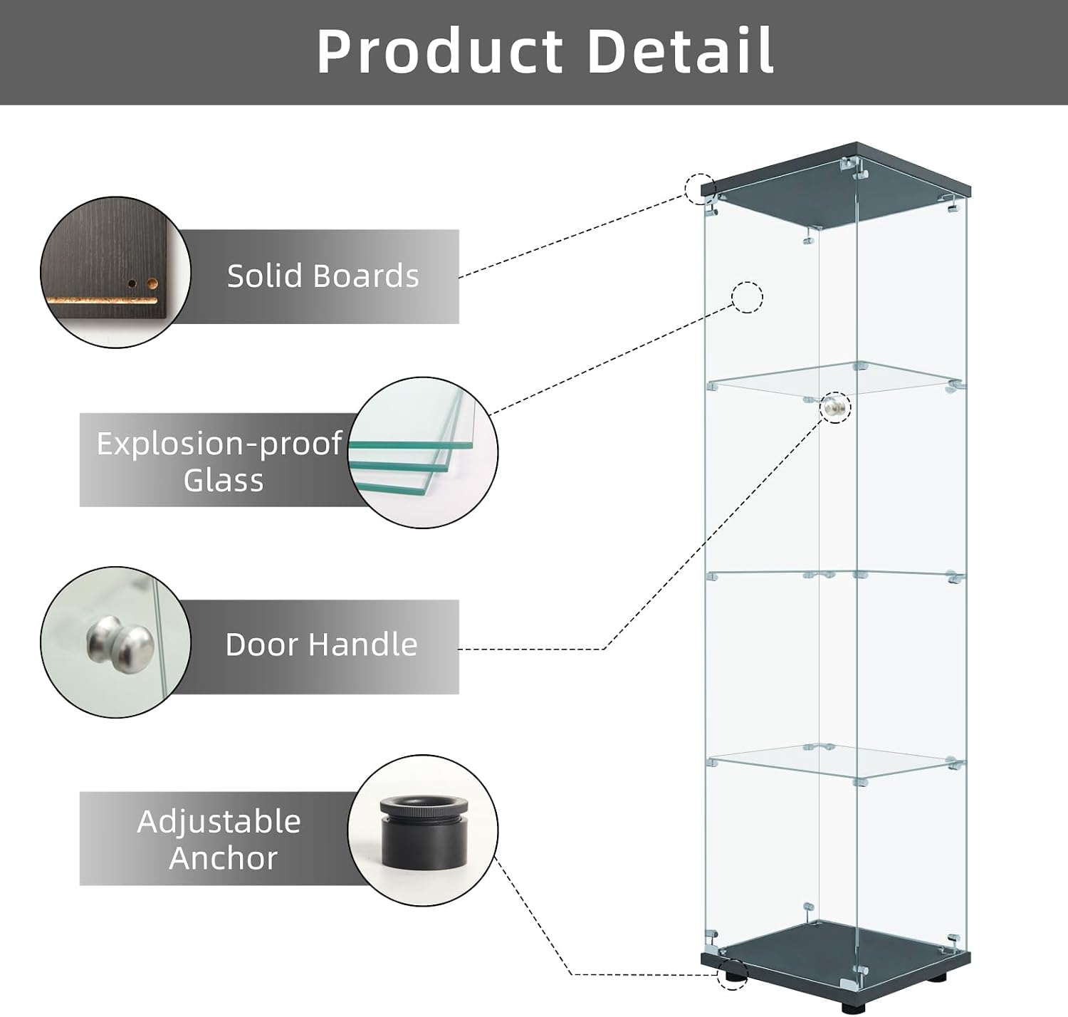 Glass Display Cabinet With Loc - Collectible Collection 评论和价格