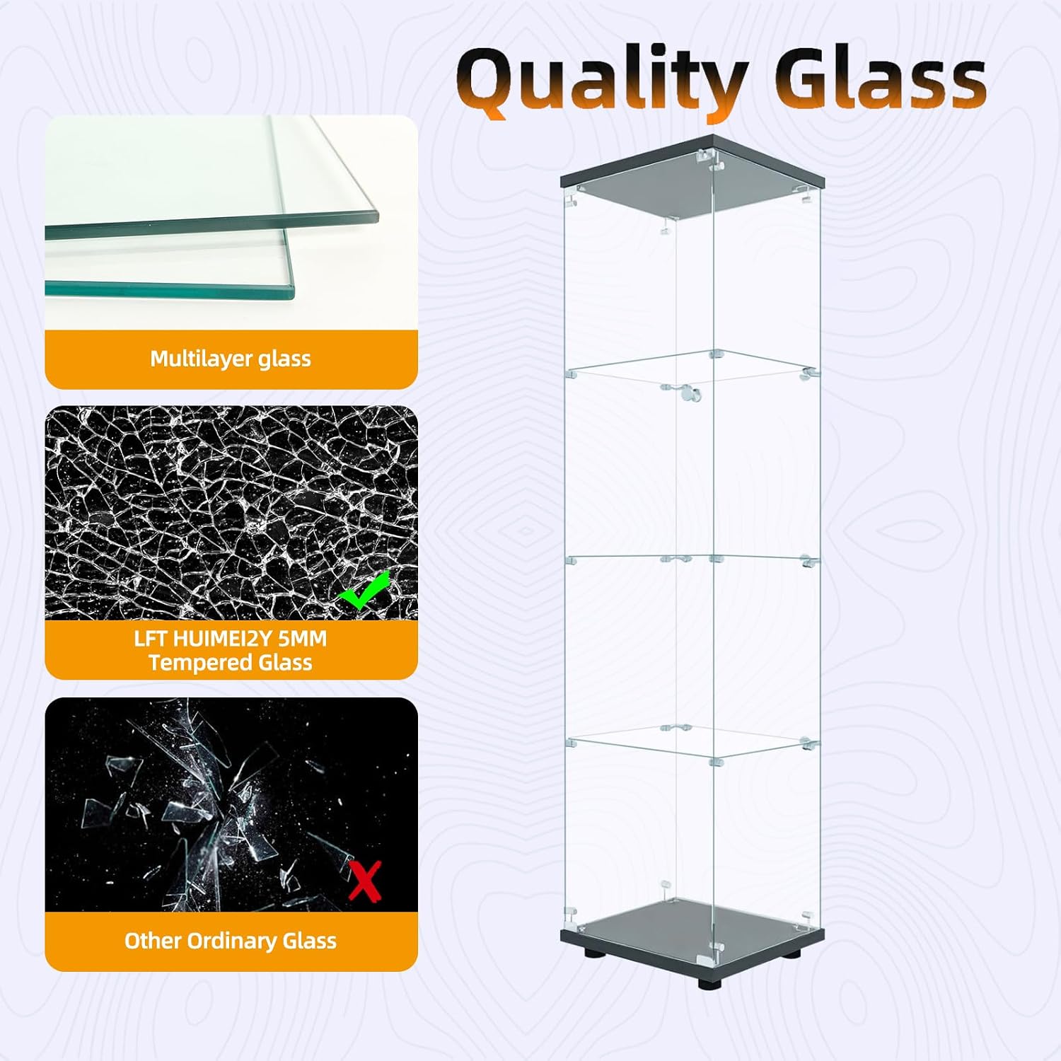 Glass Display Cabinet With Loc - Collectible Collection 评论和价格