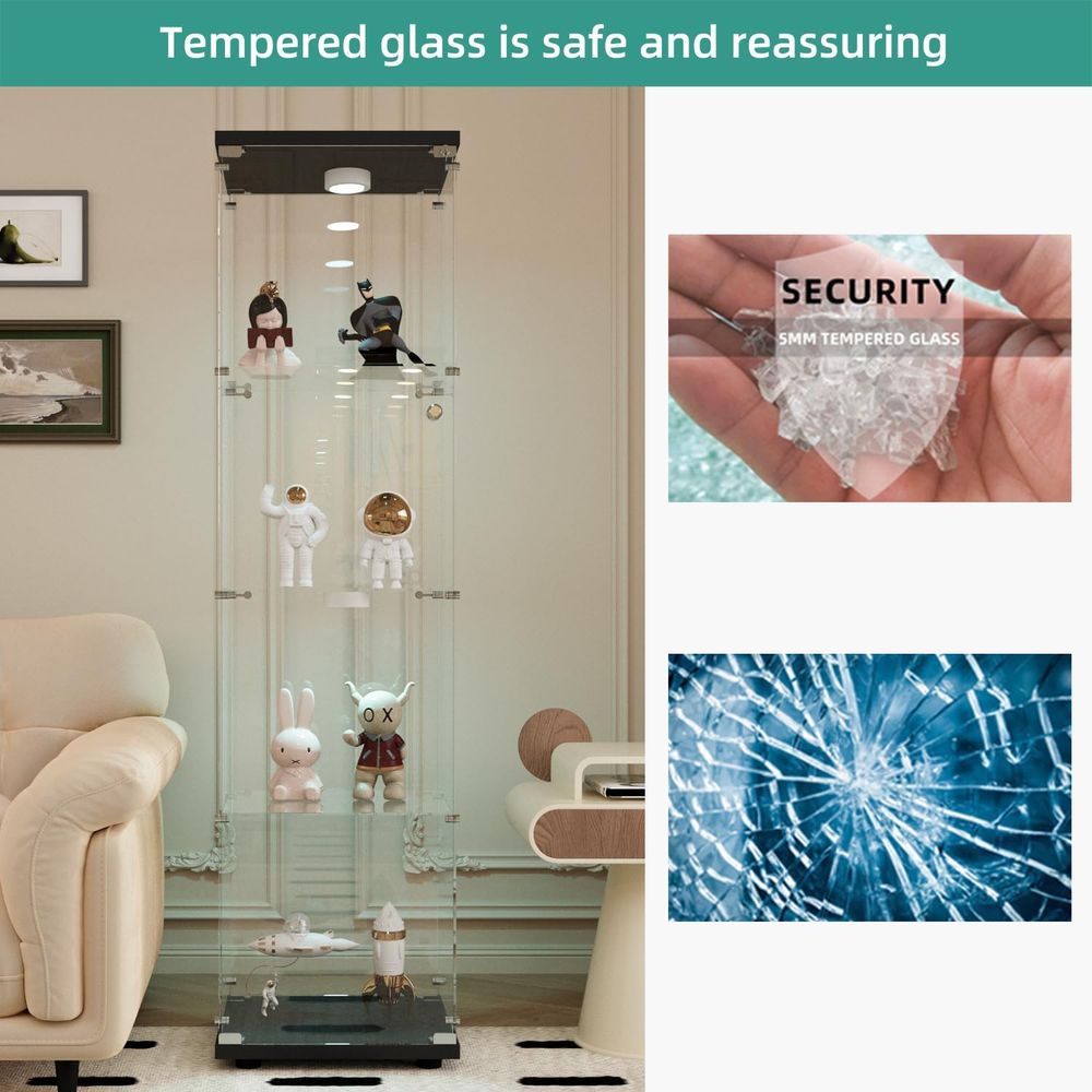 LED-Illuminated Glass Cabinet  - Collectible Collection 评论和价格
