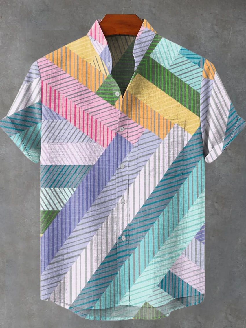 New Men's Short Sleeve Linen S - Vintage Collectible Shop 评论和价格