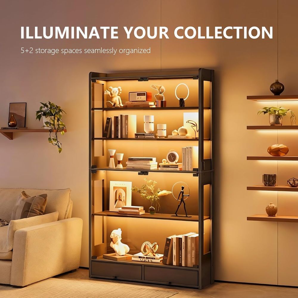 69 Tall Black LED Lighted 5-Ti - Collectible Collection 评论和价格