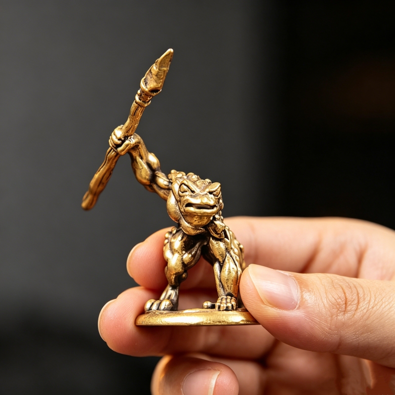 Vintage Brass Frog Warrior Fig - Vintage Collectible Furniture 评论和价格