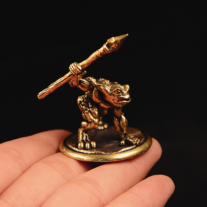 Vintage Brass Frog Warrior Fig - Vintage Collectible Furniture 评论和价格