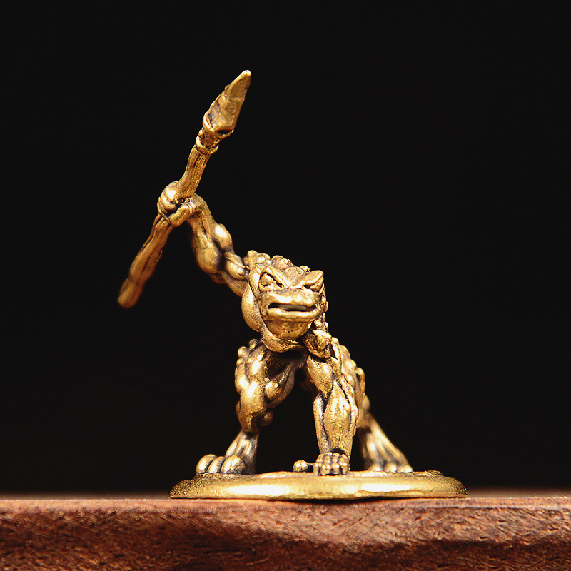 Vintage Brass Frog Warrior Fig - Vintage Collectible Furniture 评论和价格